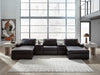 Seccional de 5 piezas con doble chaise longue y consolas de audio ModMax II