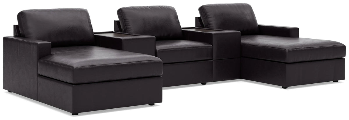 ModMax II 5-Piece Double Chaise Sectional with Storage Consoles - Black