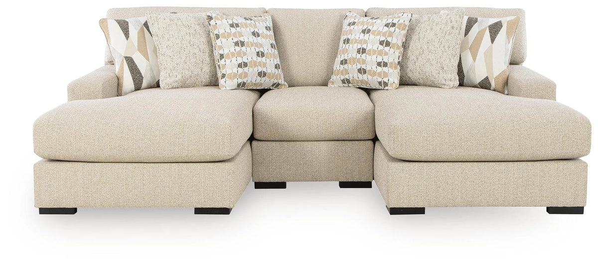 Seccional de 3 piezas con chaise longue doble Laurelgrove - Guijarro