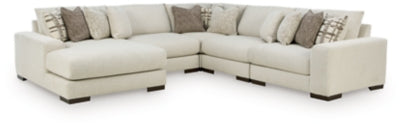 Seccional Barrelton de 5 piezas con chaise longue