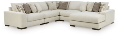 Seccional Barrelton de 5 piezas con chaise longue