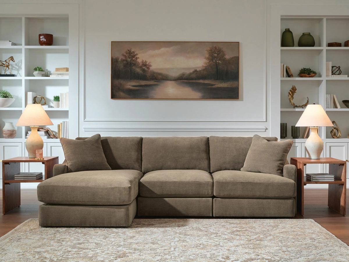 Ella Grove 3-Piece Sectional with Chaise - Coffee