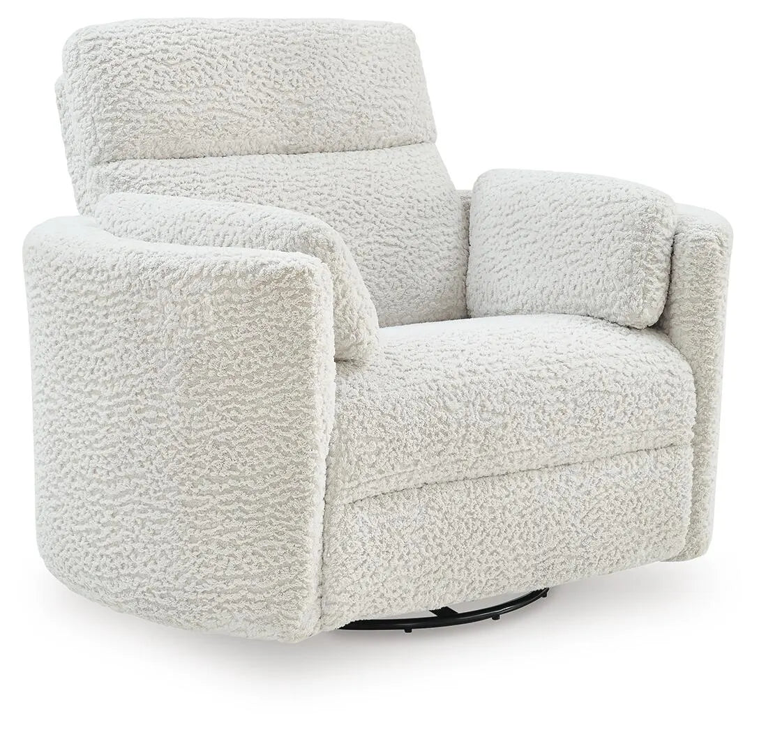 Moonrae Swivel Power Glider Recliner - Silver