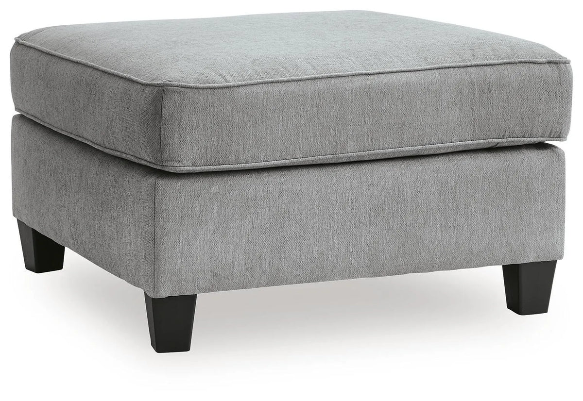 Leeshan Oversized Accent Ottoman - Steel