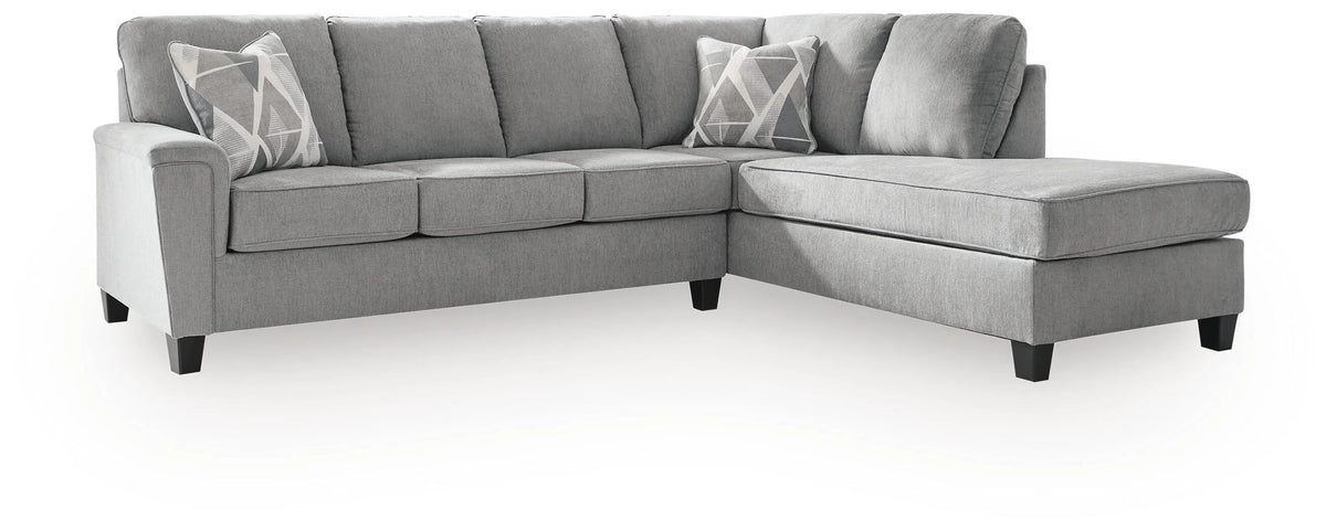 Seccional de 2 piezas con chaise longue Leeshan - Acero