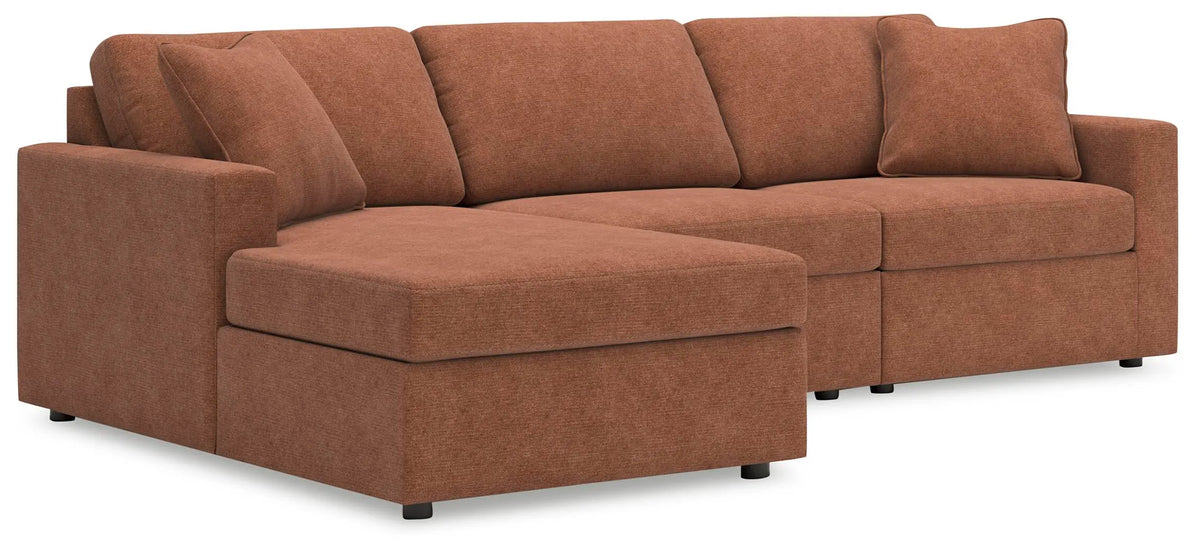 Modmax 3-Piece Sectional Sofa Storage Chaise - Spice