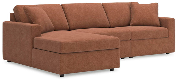 Sofá seccional de 3 piezas Modmax con almacenamiento y chaise longue