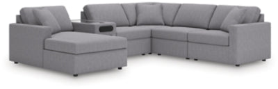 Seccional Modmax de 6 piezas con sistema de audio y chaise longue