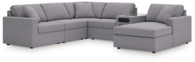 Seccional Modmax de 6 piezas con sistema de audio y chaise longue