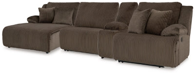 Seccional reclinable de 4 piezas de primer nivel con chaise longue