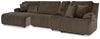 Seccional reclinable de 4 piezas de primer nivel con chaise longue