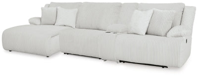 Seccional reclinable de 4 piezas de primer nivel con chaise longue