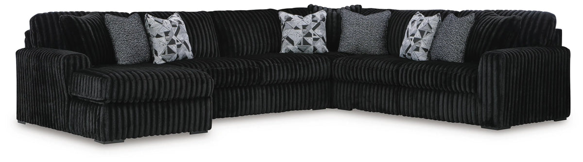 Midnight-Madness 6-Piece Sectional with Chaise - Onyx