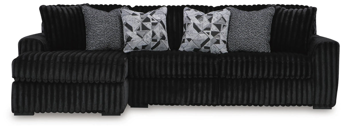 Midnight-Madness 3-Piece Sectional with Chaise - Onyx