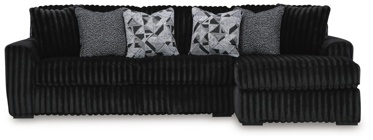 Midnight-Madness 3-Piece Sectional with Chaise - Onyx