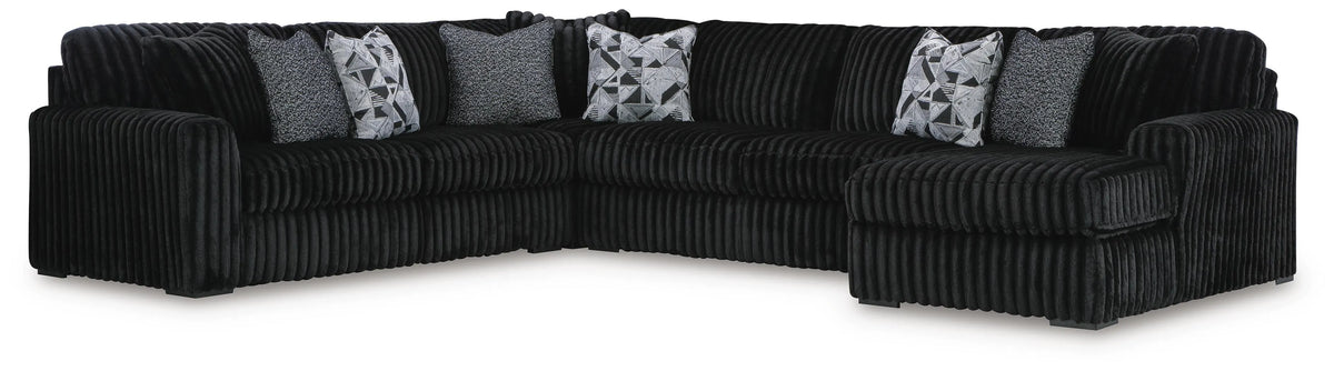 Midnight-Madness 6-Piece Sectional with Chaise - Onyx