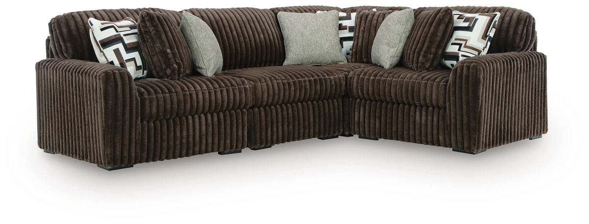Midnight-Madness 4-Piece Sectional - Chocolate