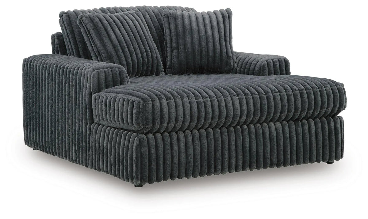 Midnight-Madness Oversized Chaise - Gunmetal