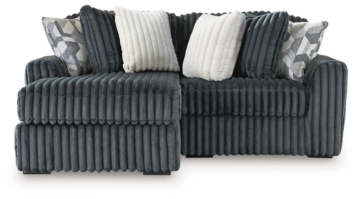 Midnight-Madness 2-Piece Sectional with Chaise - Gunmetal
