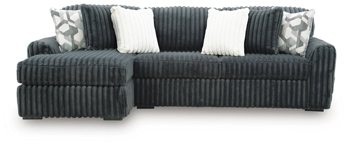Midnight-Madness 2-Piece Sectional Sofa Chaise - Gunmetal
