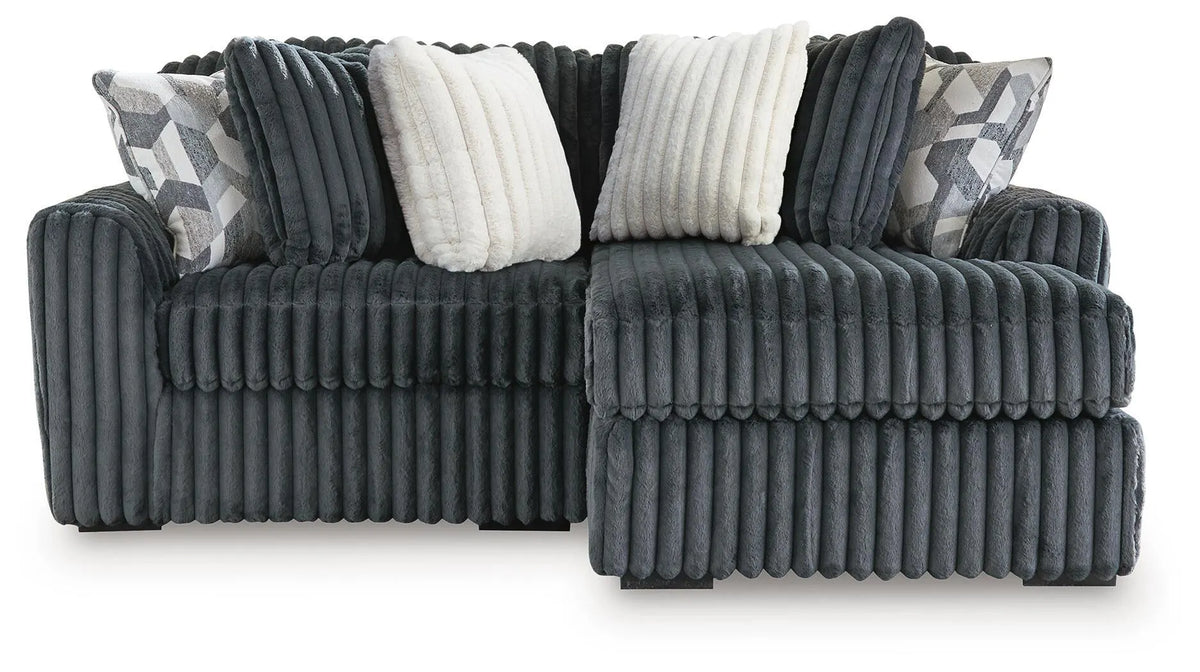 Midnight-Madness 2-Piece Sectional with Chaise - Gunmetal