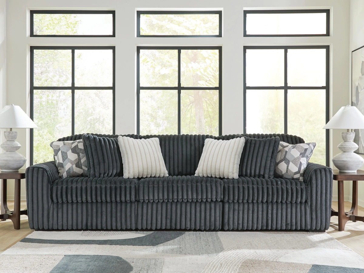 Midnight-Madness 3-Piece Sectional Sofa - Gunmetal