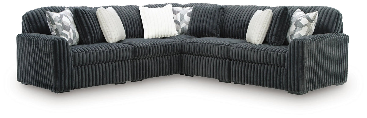 Midnight-Madness 5-Piece Sectional - Gunmetal