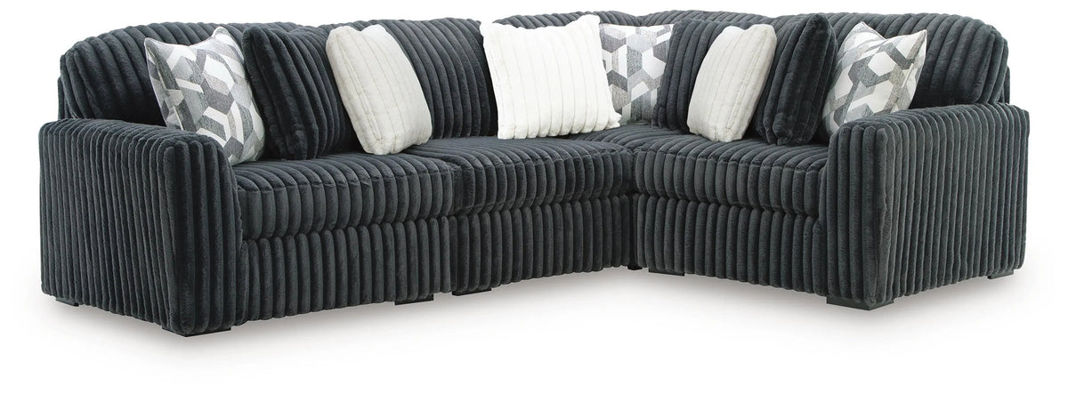 Midnight-Madness 4-Piece Sectional - Gunmetal