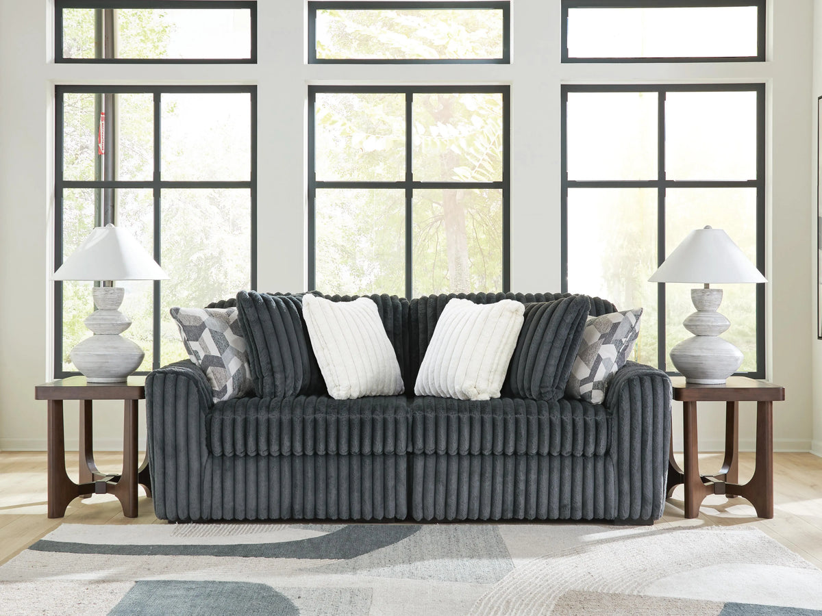Midnight-Madness 2-Piece Sectional Sofa - Gunmetal