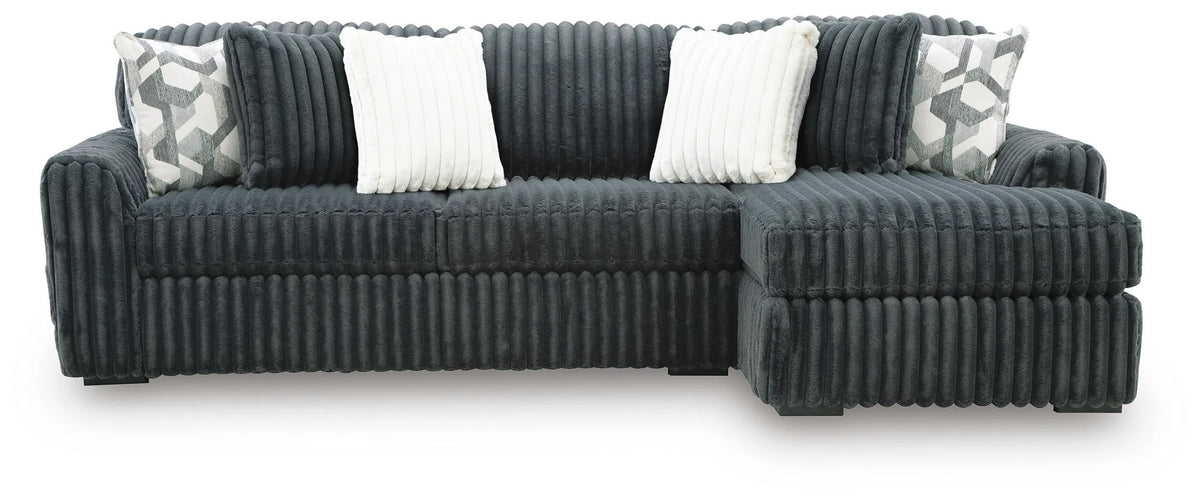 Midnight-Madness 2-Piece Sectional Sofa Chaise - Gunmetal