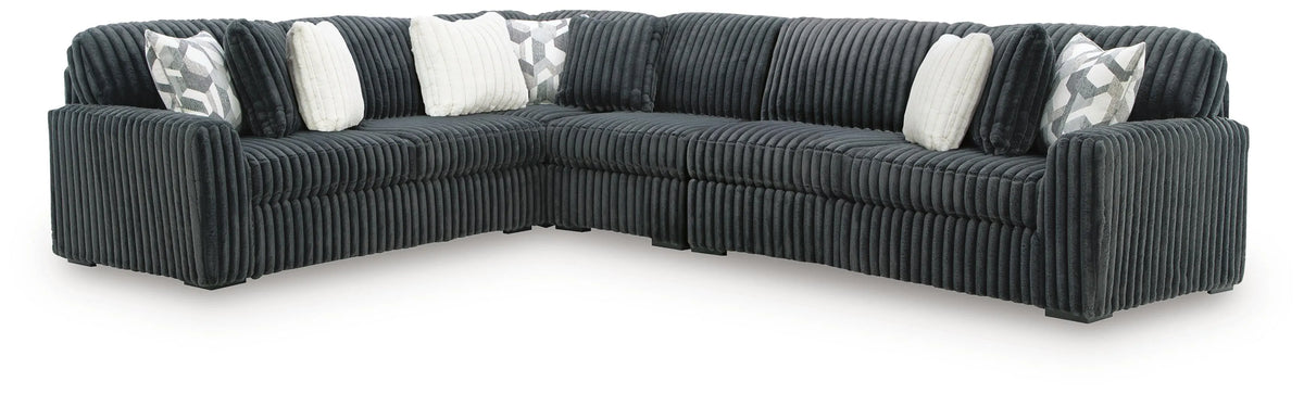 Midnight-Madness 4-Piece Sectional - Gunmetal