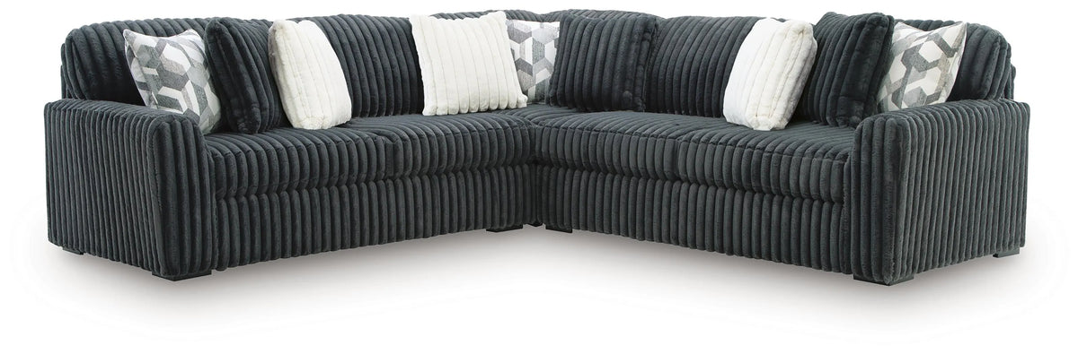 Midnight-Madness 3-Piece Sectional - Gunmetal