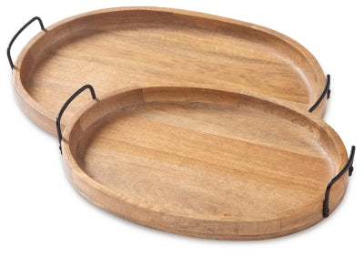 Jocelyne Tray (Set of 2) - Brown/Black