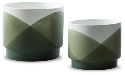 Ardenridge Planter (Set of 2) - Green/White