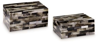 Ellford Box (Set of 2) - Black/Brown/Cream