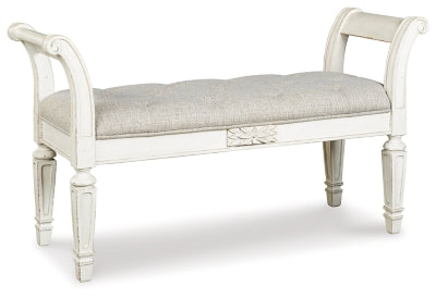 Realyn Accent Bench - Antique White