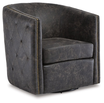 Silla giratoria decorativa Brentlow - Negro desgastado