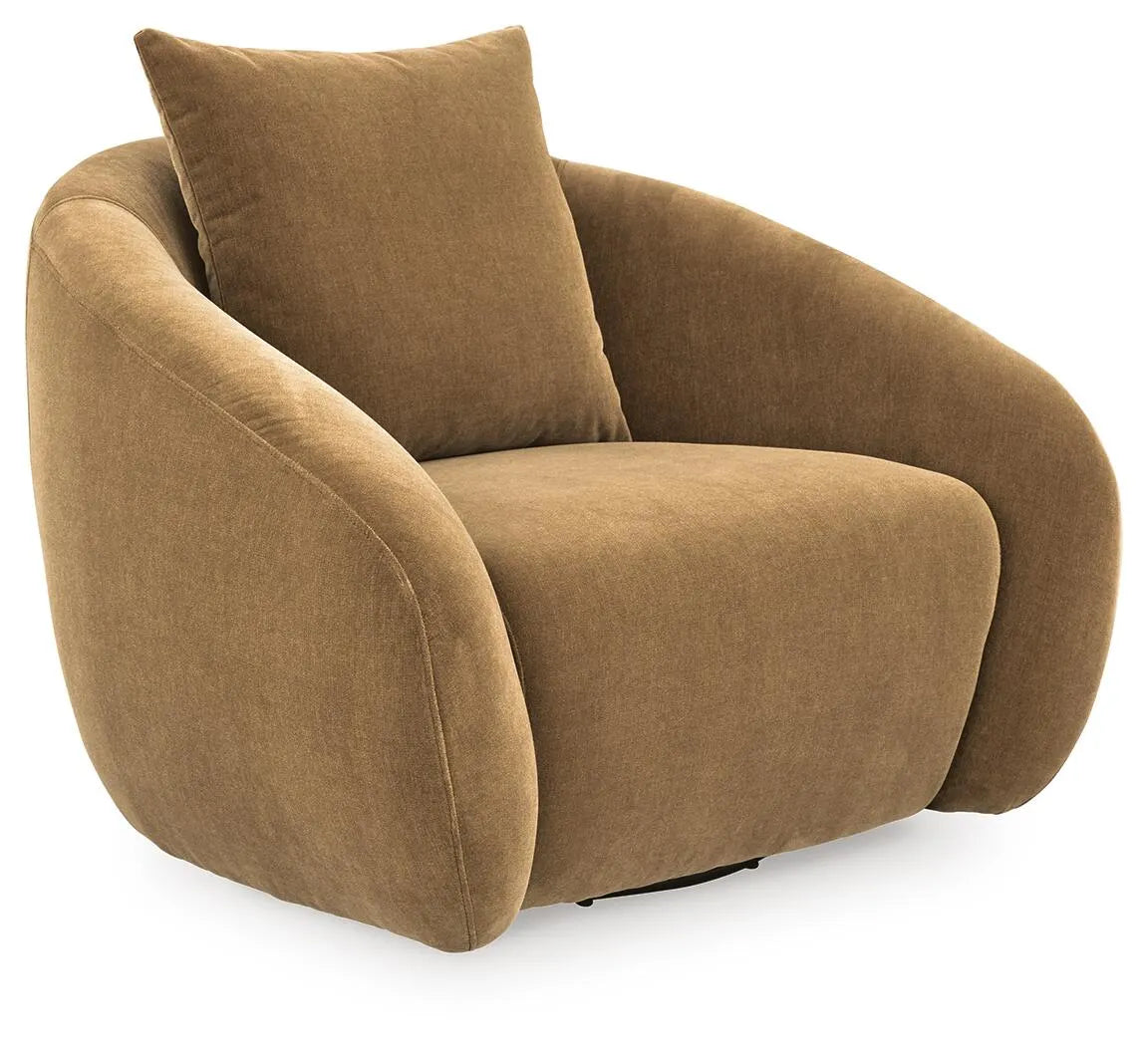 Yahya Swivel Accent Chair - Camel