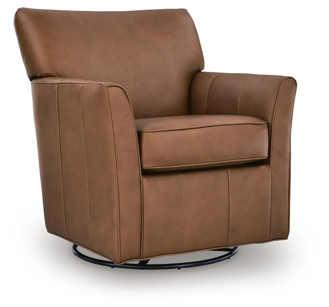 Braydunn Swivel Glider Accent Chair - Caramel