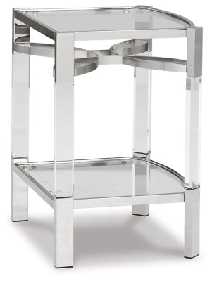 Mesa auxiliar Chaseton - Acabado transparente/plateado