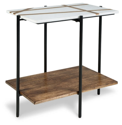 Braxmore Accent Table - White/Light Brown