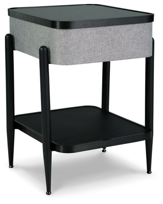 Mesa auxiliar Jorvalee con altavoz - Gris/Negro