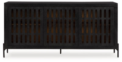 Vallisburg Accent Cabinet - Black/Natural