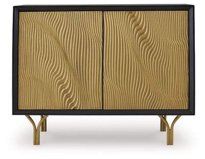 Tayner Accent Cabinet - Black/Gold Finish