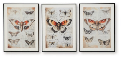 Jossletts Wall Art (Set of 3) - Orange/Black/Ivory