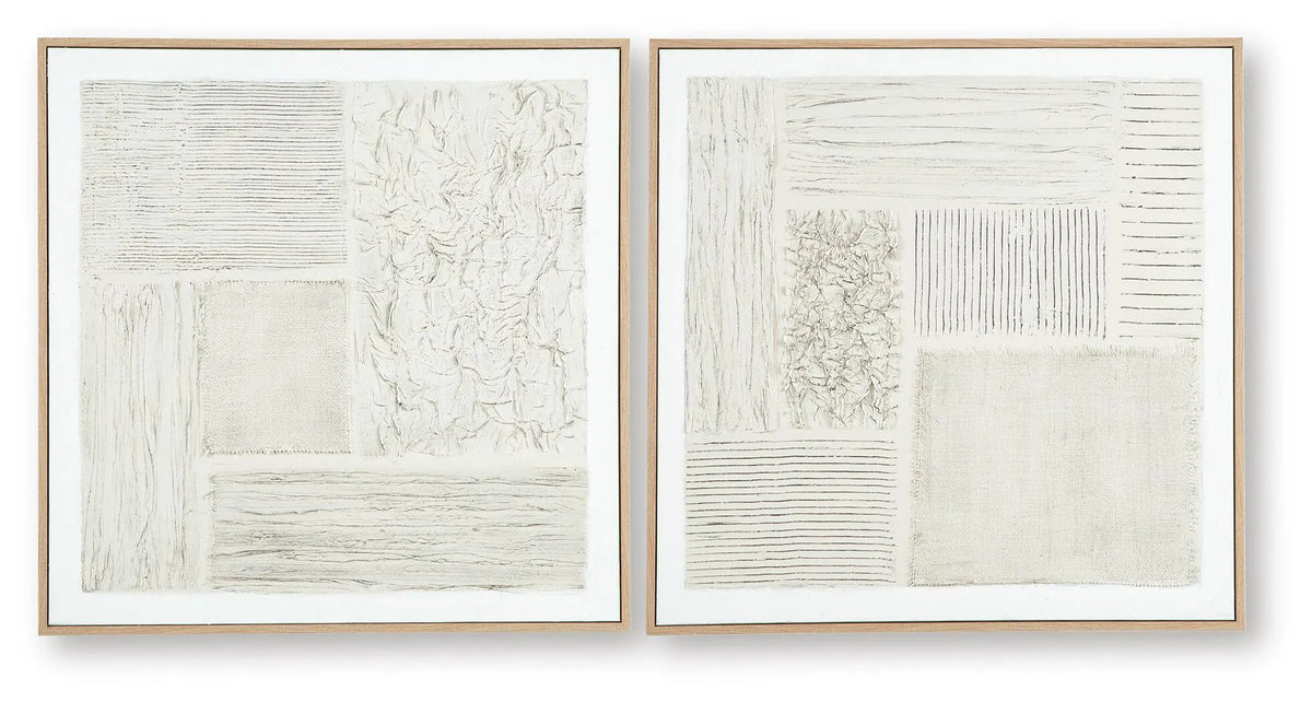 Andorfield Wall Art (Set of 2) - Beige/Black/White