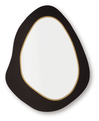 Kierlock Accent Mirror - Black/Gold Finish