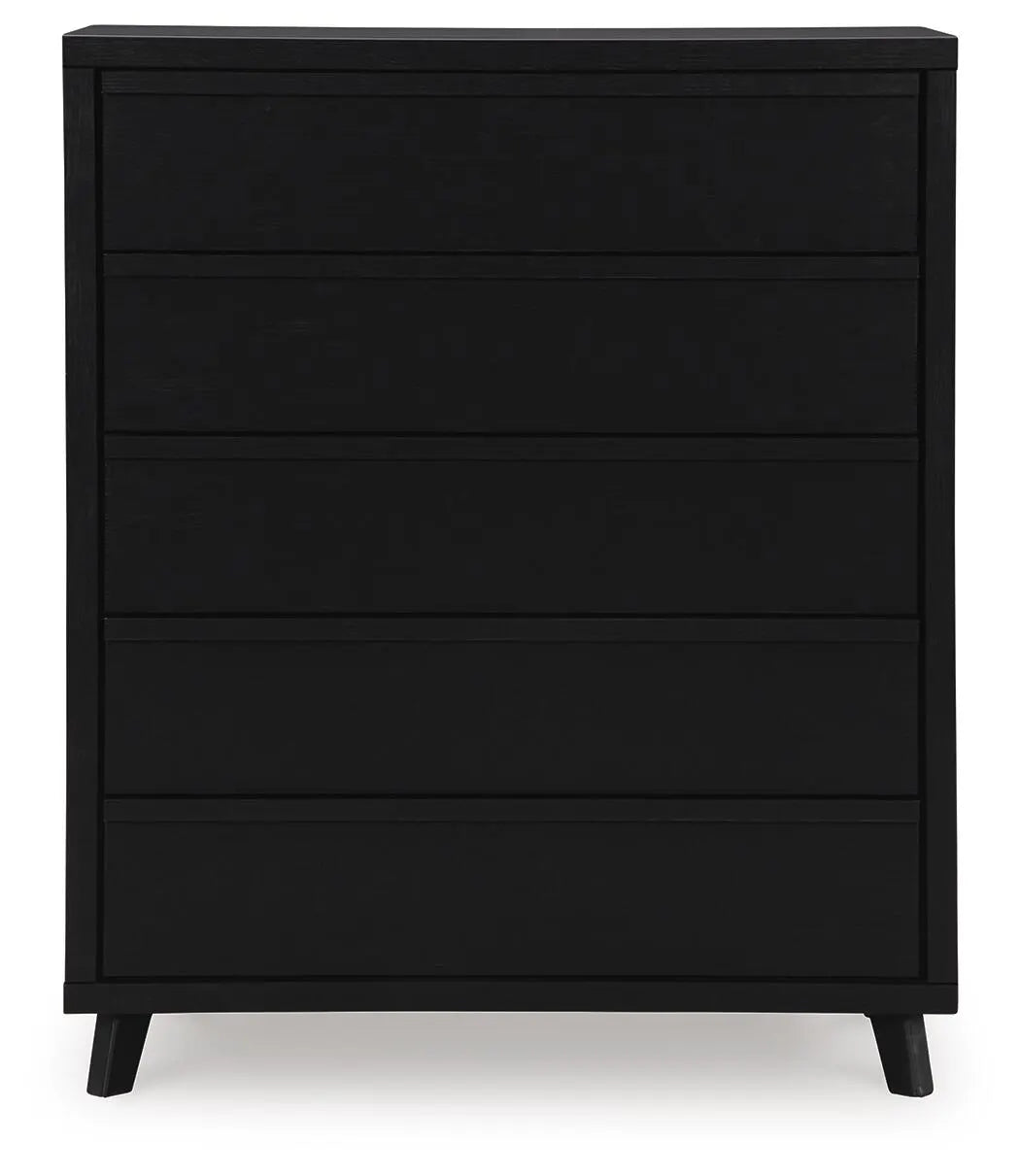 Danziar Wide Chest of Drawers - Black