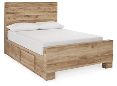 Hyanna Full Panel Bed with 2 Side Storage - Tan Brown