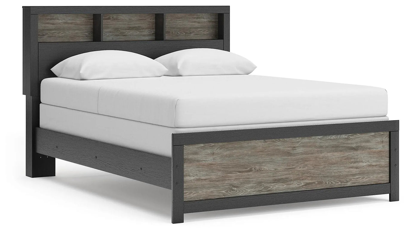 Cama con paneles y librería Jonnifer Queen
